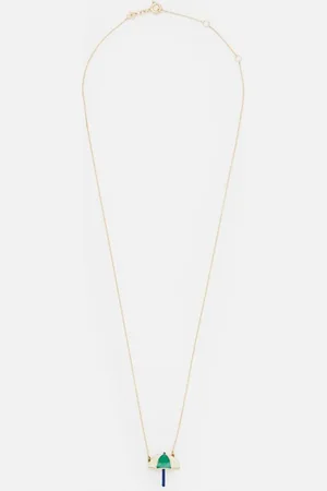 Aliita 9k Gold Sombrilla Polished Necklace Green TU