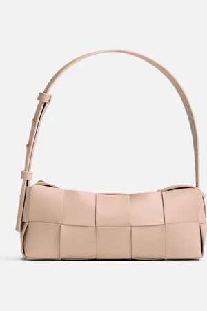 Bottega Veneta Small Brick Cassette Leather Shoulder Bag Rose TU