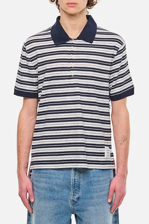 Thom Browne Linen Striped Polo Multicolor 4