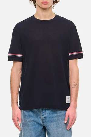 Thom Browne Ribbed Cuff T-shirt Blue 3