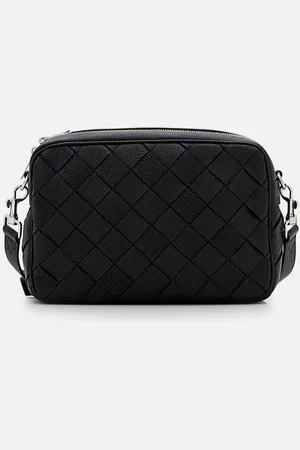 Bottega Veneta Camera Bag Intrecciato Medium Black TU