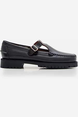 SEBAGO Georgina Lug Leather Loafer With T-bar Black 6
