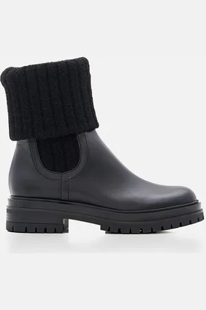 Gianvito Rossi Calf And Knit Ankle Boots Black 41