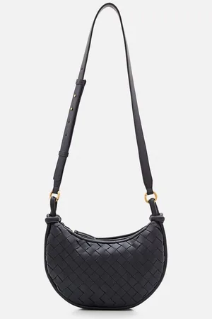 Bottega Veneta Gemelli Multipocket Leather Shoulder Bag Black TU