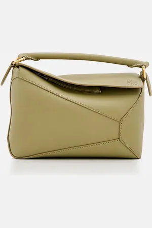 Loewe Small Puzzle Edge Leather Handbag Green TU