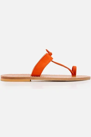 K jacques Ganges Leather Sandal Orange 36
