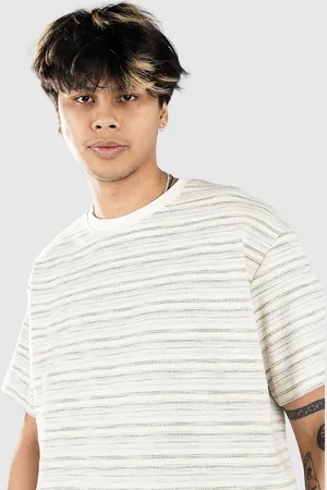 Fat Moose Coral Structured T-Shirt dusty blue stripe