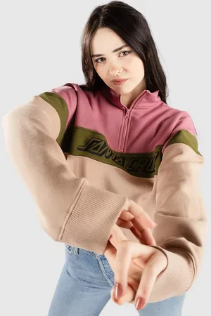 Santa Cruz BT Classic Strip Quarter Crew Half-Zip Fleec taupe