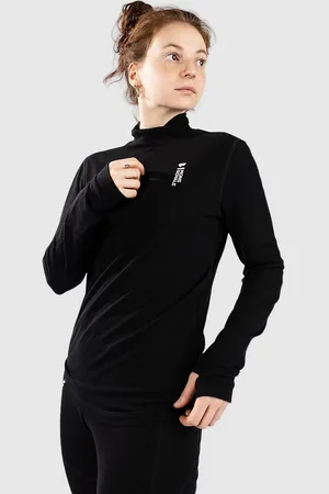MONS ROYALE Merino Cascade Flex Mock Neck Base Layer Top