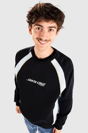 Santa Cruz Strip Front Racer Crew Sweater black
