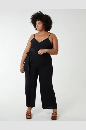 Blue Vanilla Curve Button Front Strappy Jumpsuit - 22/24 /