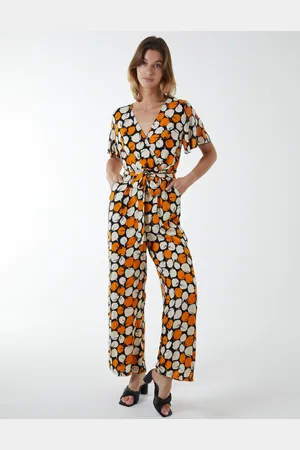 Blue Vanilla Abstract Honeycomb Cross Over Jumpsuit - S /