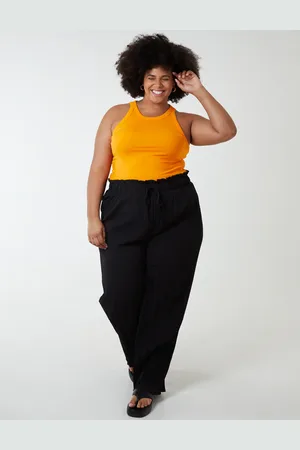 Blue Vanilla Curve Plain Elasticated Waist Plisse Culotte - 22/24 /