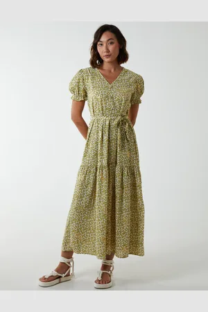Blue Vanilla Belted Ditsy Maxi Dress - 10 /