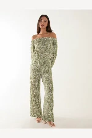 Blue Vanilla Off The Shoulder Top And Wide Leg Trousers Set - S/M /