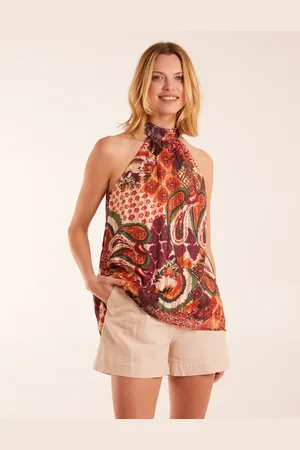 Blue Vanilla Paisley Halter Neck Top - 12 /