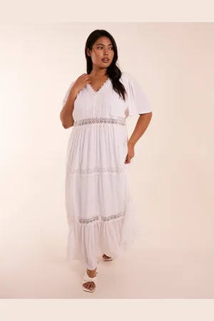 Blue Vanilla Curve Angel Sleeve Tiered Maxi Dress - 26 /