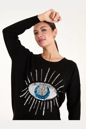 Blue Vanilla Evil Eye Sequin Jumper - S/M /