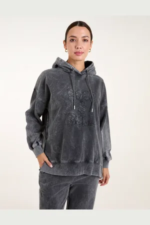 Blue Vanilla Rock & Roll Acid Wash Hoodie - S/M /