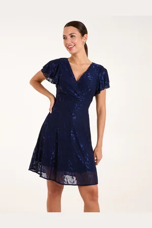Blue Vanilla Mesh Angel Sleeve Dress - 10 /