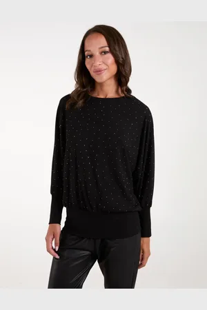 Blue Vanilla Batwing Top With Diamantes - ONE /