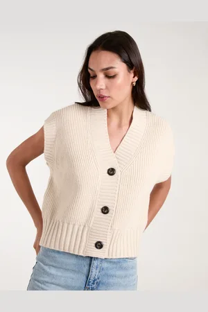 Blue Vanilla Knitted Button Front Vest - M/L /