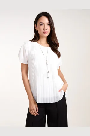Blue Vanilla Pleated Short Sleeve Top - ONE /