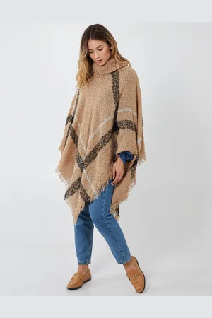 Blue Vanilla Oversized Roll Neck Poncho - ONE /