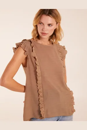 Blue Vanilla Button Back Frill Top - S /
