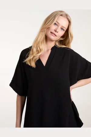 Blue Vanilla V-Neck Short Sleeve Blouse - ONE /