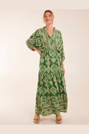Blue Vanilla Aztec V-Neck Tiered Maxi Dress - S /