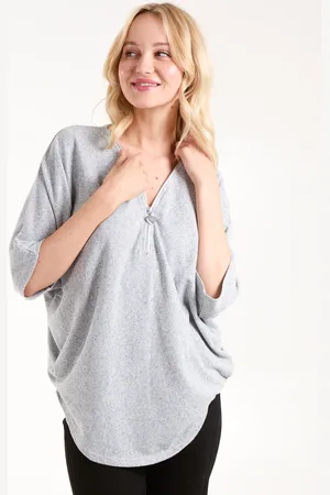 Blue Vanilla Heart Half Zip Front Top - S/M /