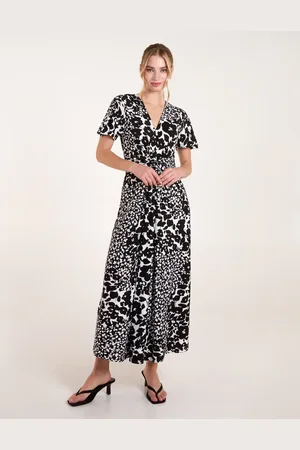 Blue Vanilla Twist Front Printed Maxi Dress - L/XL /