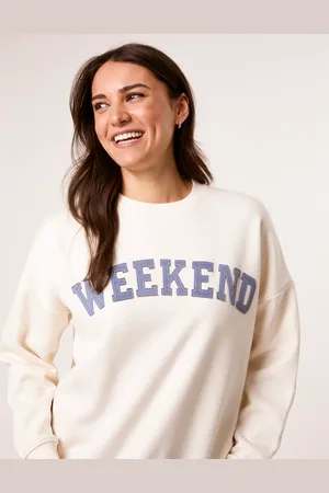 Blue Vanilla Weekend Denim Applique Sweatshirt - L/XL /