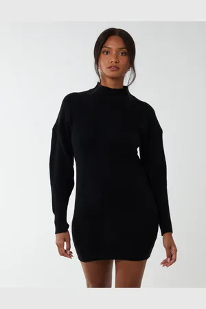 Blue Vanilla Diamond Print Detail Jumper Dress - S/M /