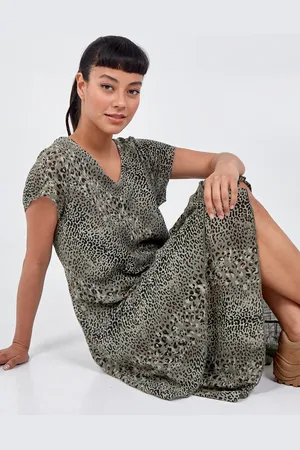 Blue Vanilla Leopard Print Layered Dress - M/L /