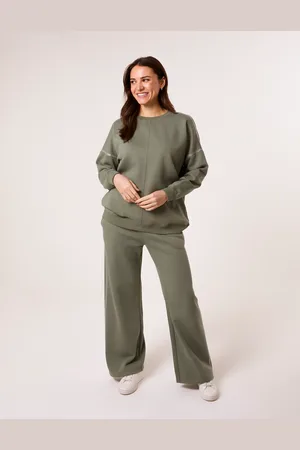 Blue Vanilla Diamante Embellished Wide Leg Jogger Set - S/M /