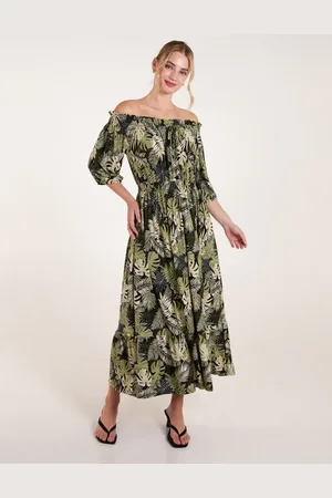Blue Vanilla Bardot Elasticated Maxi Dress - L/XL /