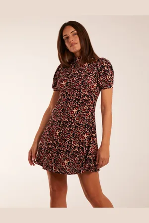 Blue Vanilla Floral Animal Smock Mini Dress - L /