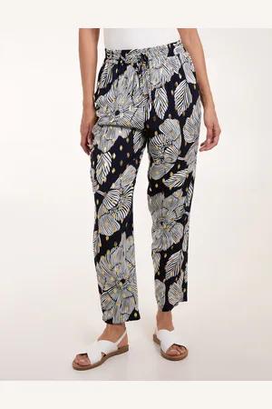 Blue Vanilla Gold Foil Printed Trousers - S /