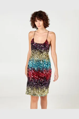Blue Vanilla Ombre Sequin Midi Dress - 10 /