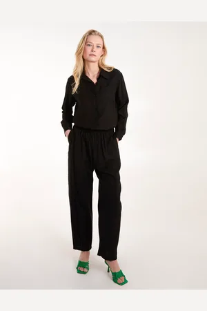 Blue Vanilla Linen Shirt and Flare Trouser Set - S /