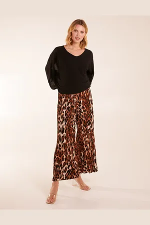 Blue Vanilla Abstract Cheetah Pleated Trousers - S/M /