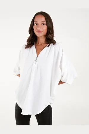 Blue Vanilla Textured Half Zip Top - L/XL /