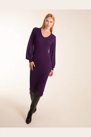 Blue Vanilla V-Neck Ribbed Bodycon Dress - XXL /