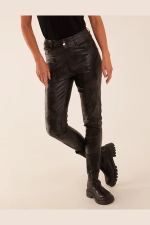 Blue Vanilla Camouflage PU Leather Look Skinny Jeans - 12 /