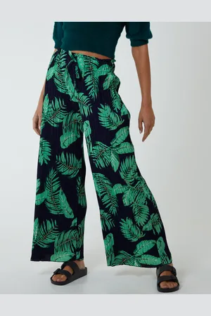 Blue Vanilla Tropical Print Elasticated Waist Culottes - L /