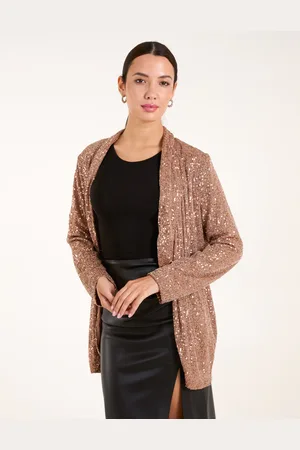 Blue Vanilla Sequin Waterfall Cardigan - S /