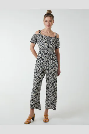 Blue Vanilla Cami Strap Bardot Daisy Jumpsuit - S /