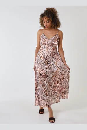 Blue Vanilla Leopard Print Strappy Wrap Over Maxi Dress - 8 /